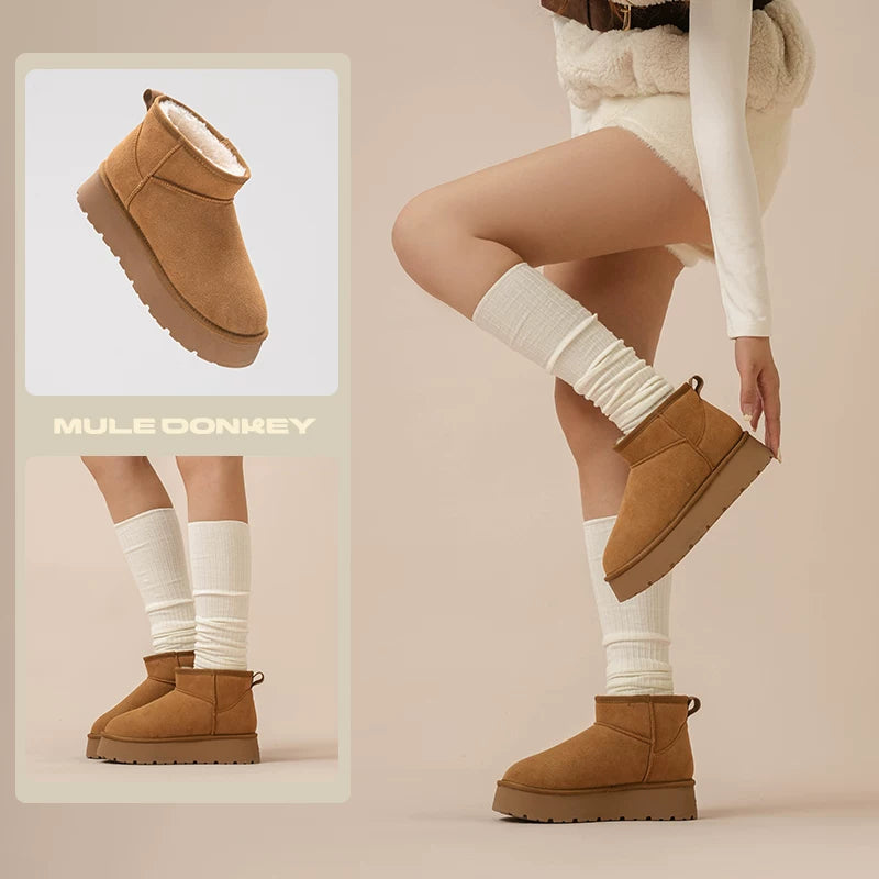 Donkey Anti Ski Velvet Mid Calf Boots