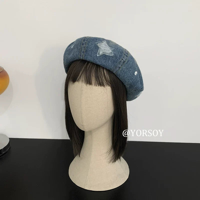 YORSOY Vintage Denim Beret