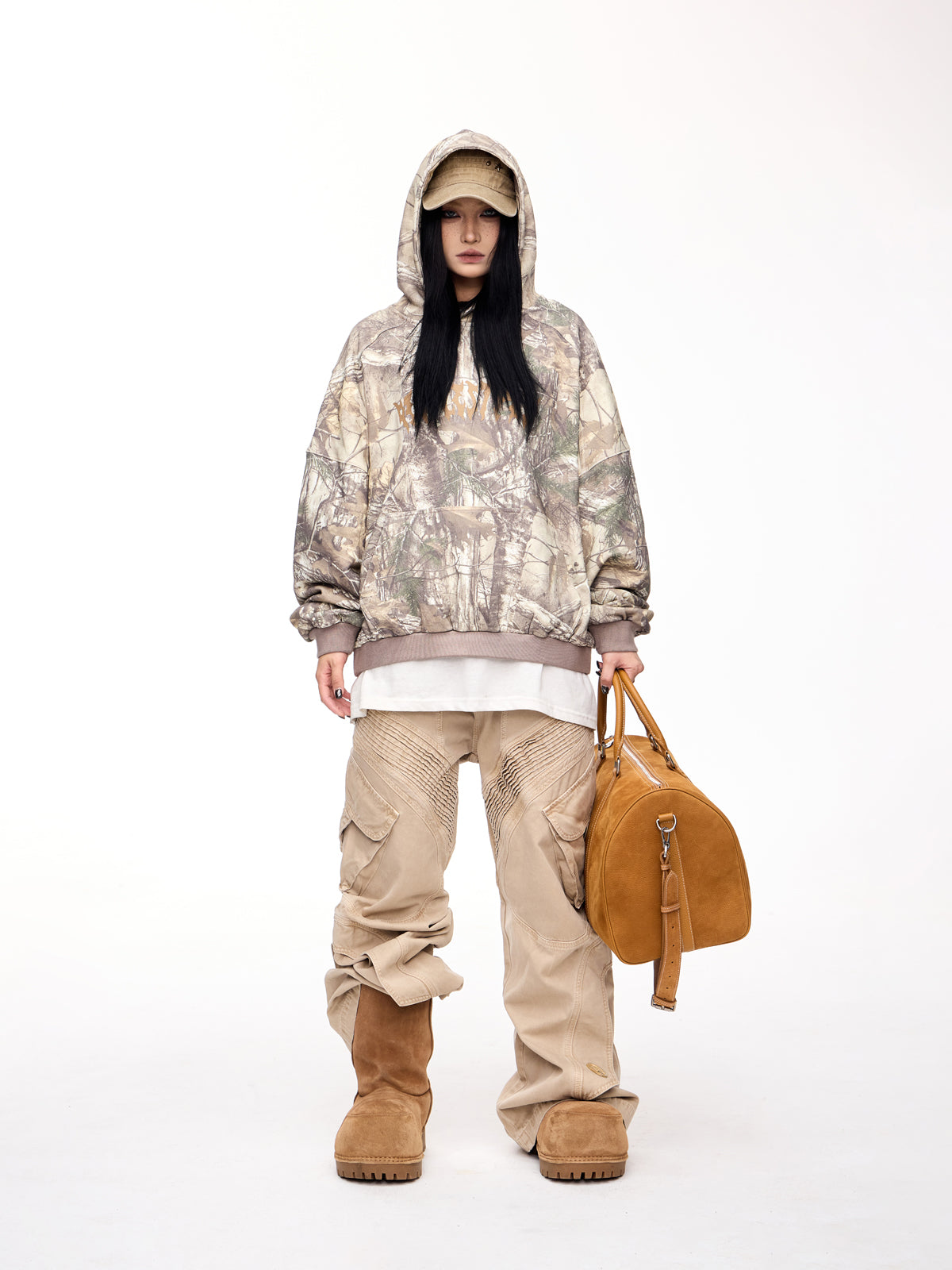PEOPLESTYLE Camouflage Twig Hooded Sweater