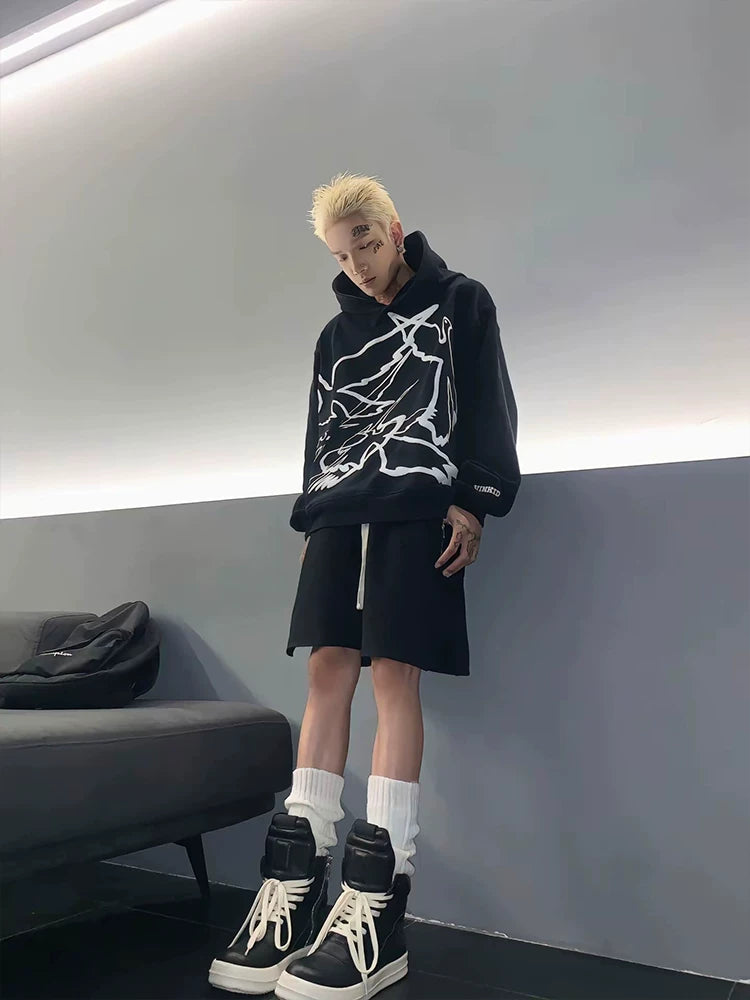 Vinkid Peace Pigeon Loose Hooded Sweatshirt