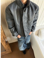 EME Old Dirty Dyed Stand-up Collar Thermal Jacket