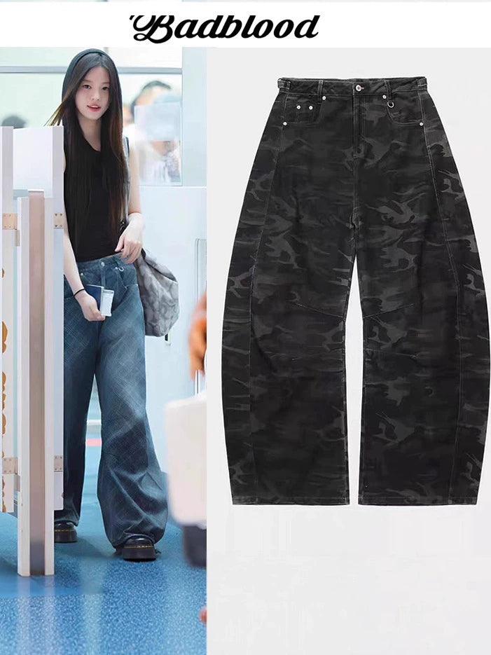 BADBLOOD American Casual Plaid Scimitar Pants