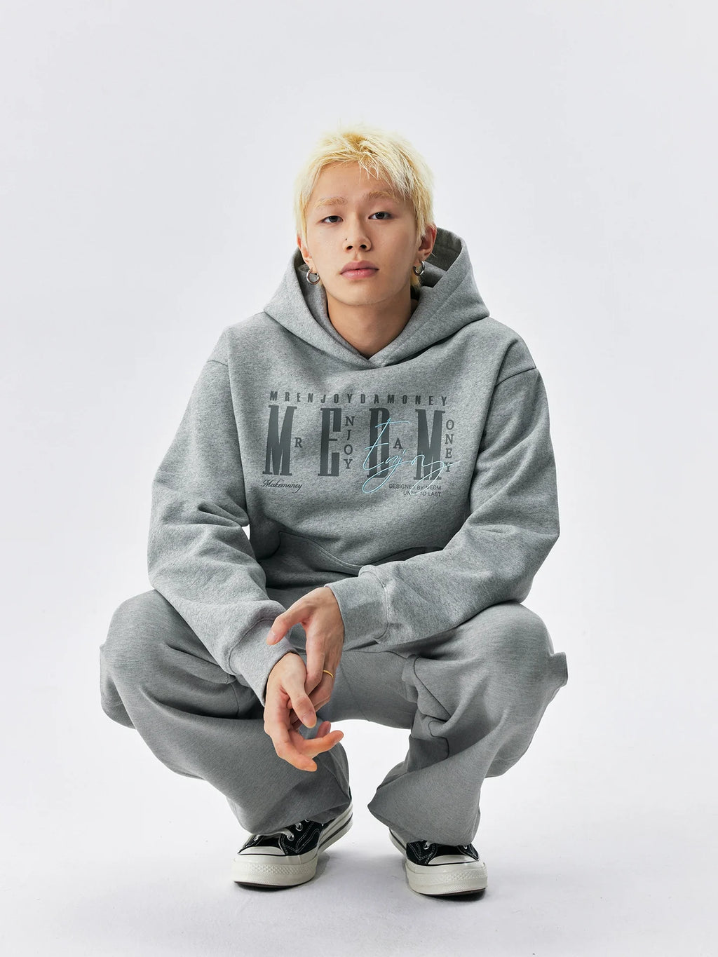 MEDM Three-dimensional Embroidered Font Hooded Sweater