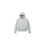 PLUS NO LOGO Short and Wide Stand-up Hooded Sweater