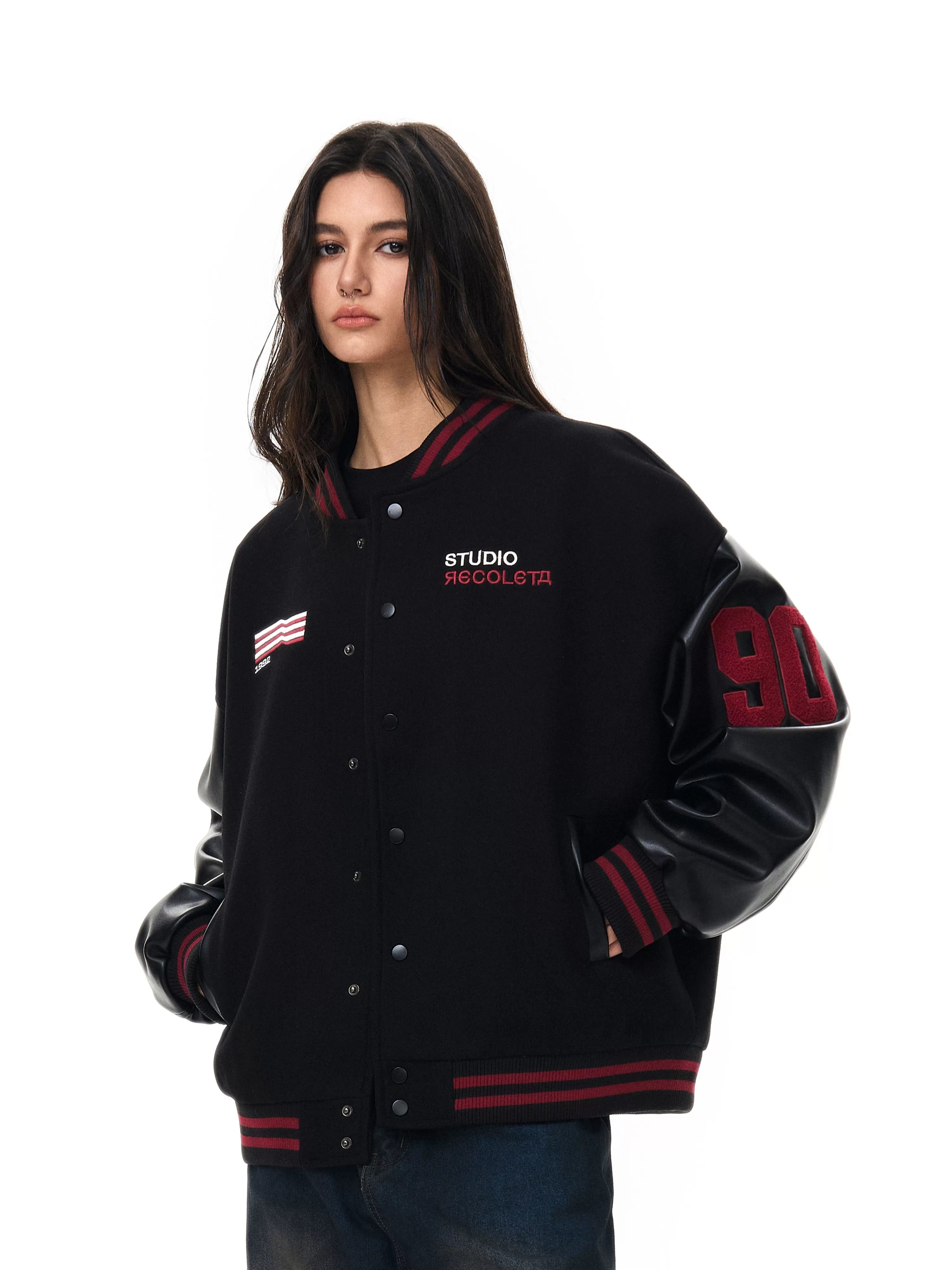 RECOLETA x OKET Towel Embroidered Quilted Baseball Jacket