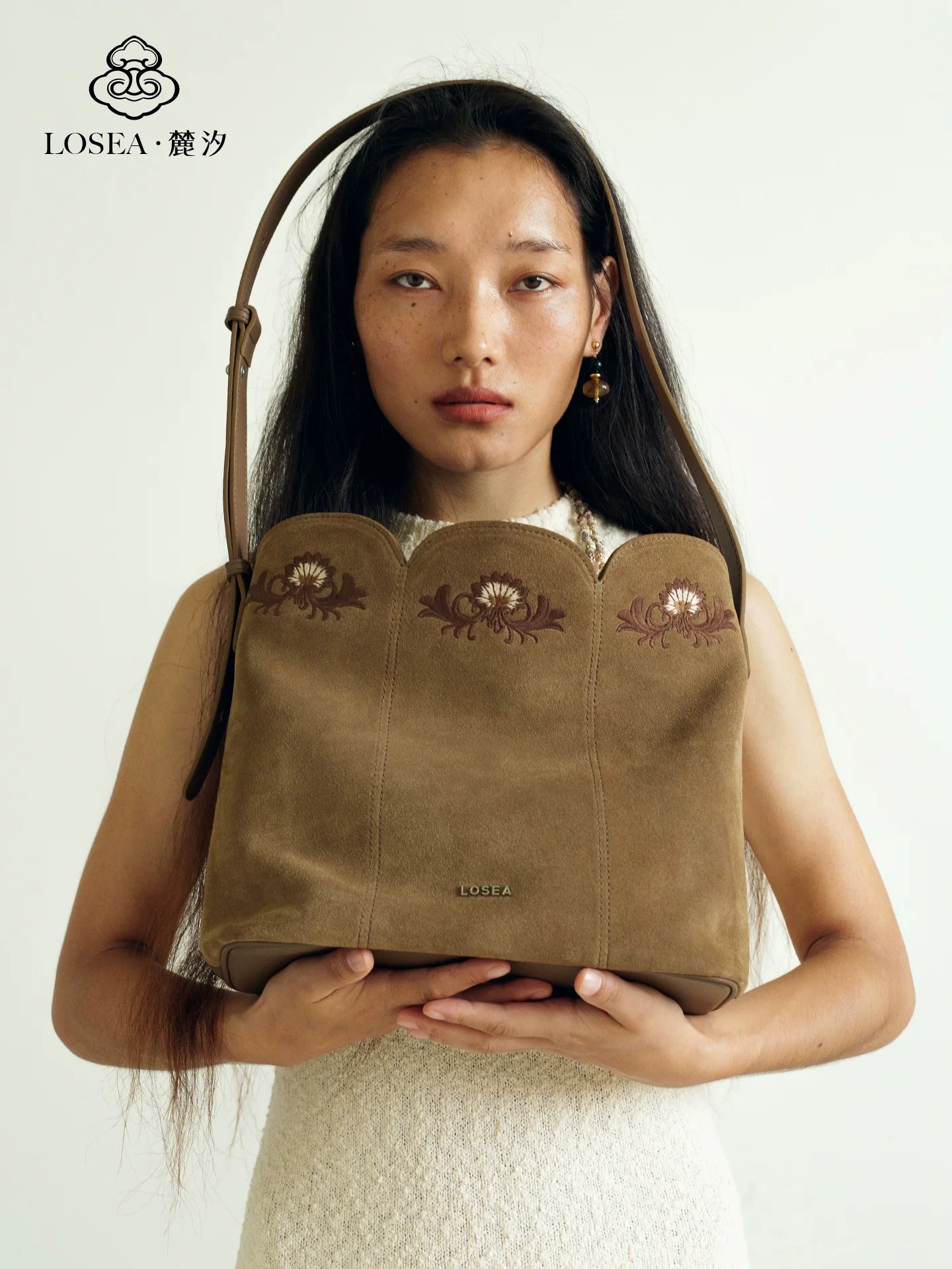 LOSEA Leather Matte Messenger Bag