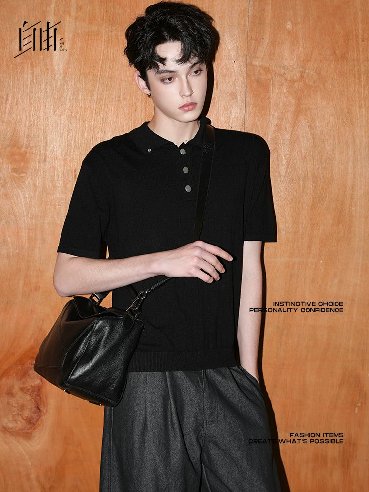 SFREEYA Geometric Spliced Leather Shoulder Bag