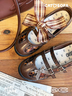 Cat & Sofa Mary Jane Brown Leopard Flats