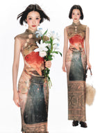 YEDM Goldfish Flag Print Dress