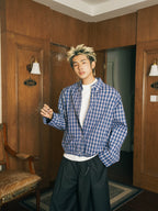 SOSTINE Upstart Relaxed Plaid Lapel Shirt