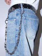 Darkblue Store Retro Silver Thorn Nut Simple Trouser Chain