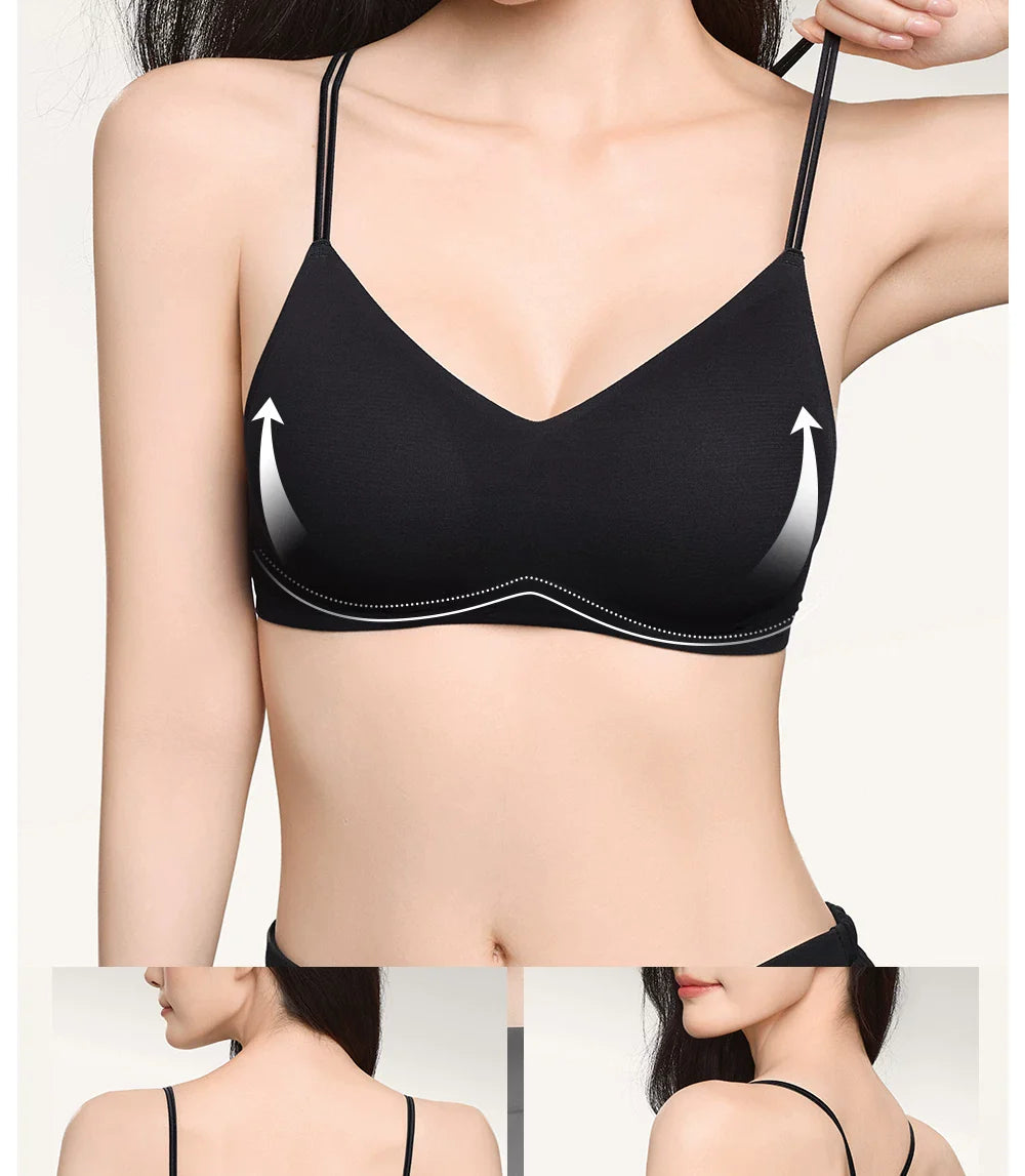 Secret World Thin Shoulder Strap Gather Bra