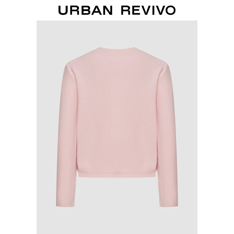 Urban Revivo Girls Embroidered Knit Cardigan