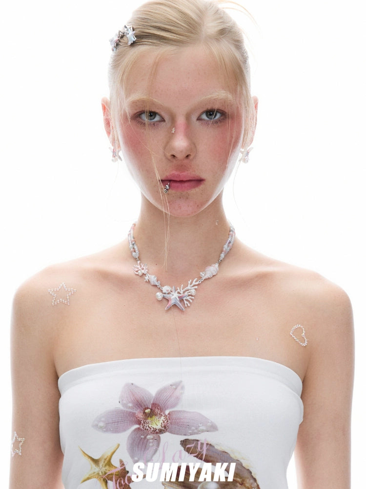 Coconut Girl Handmade Glaze Vacation Necklace