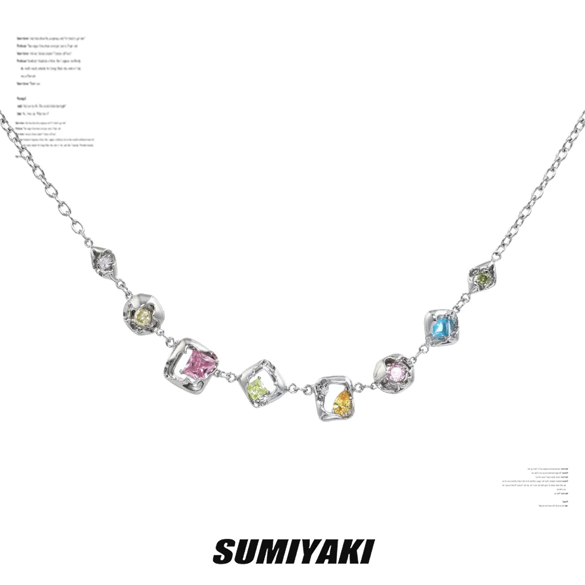 SUMIYAKI Colorful Square Necklace
