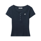 AIRHOOD Slim Fit Button V Neck Tee