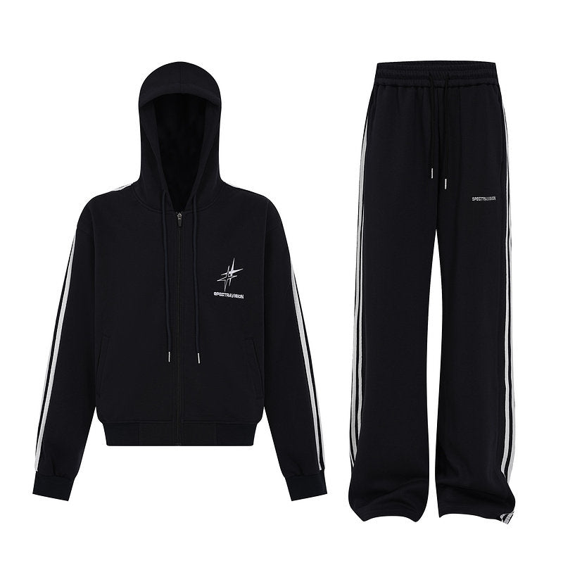 KKBBU Three Stripe Lazy Jacket Sweatshirt Set