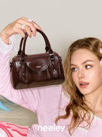 Neeley Soft Wax Leather Boston Pillow Bag