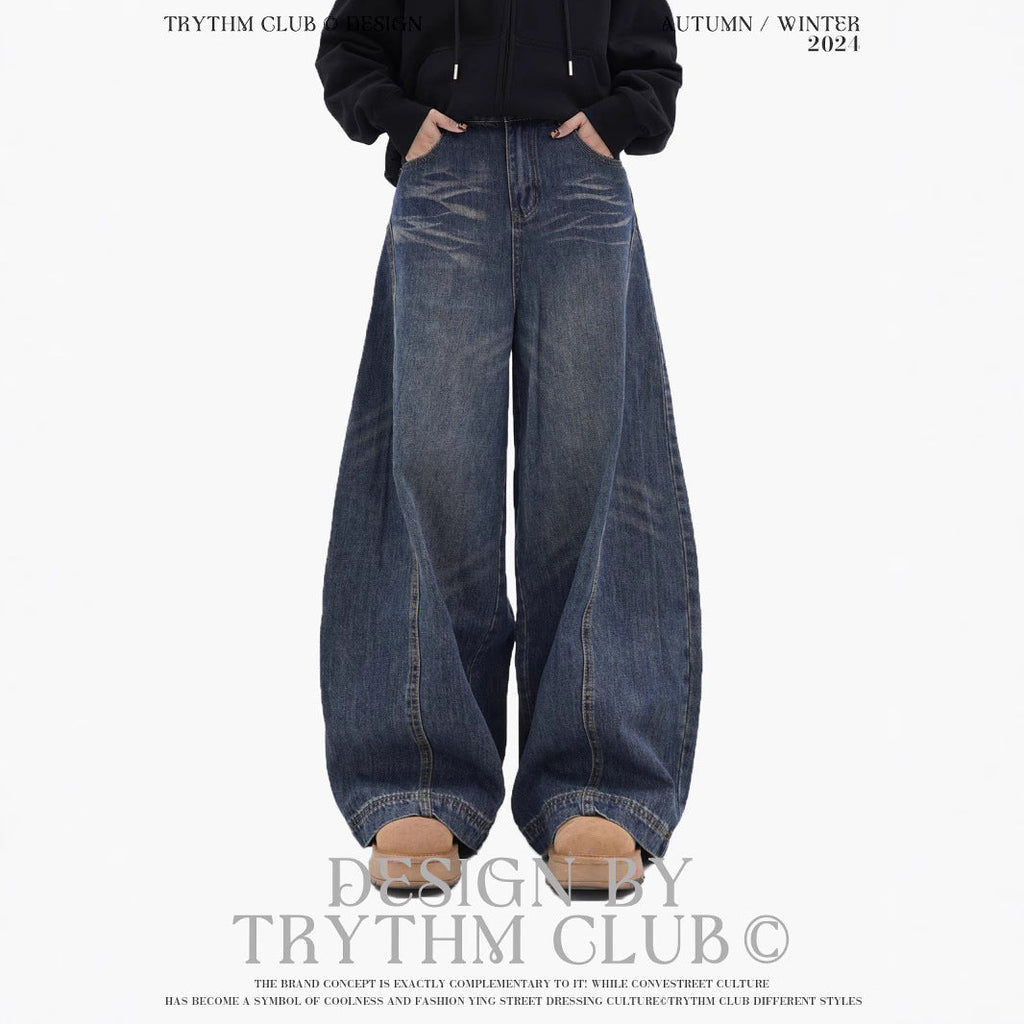 TRYTHMCLUB Wide-leg Baggy Retro Jeans