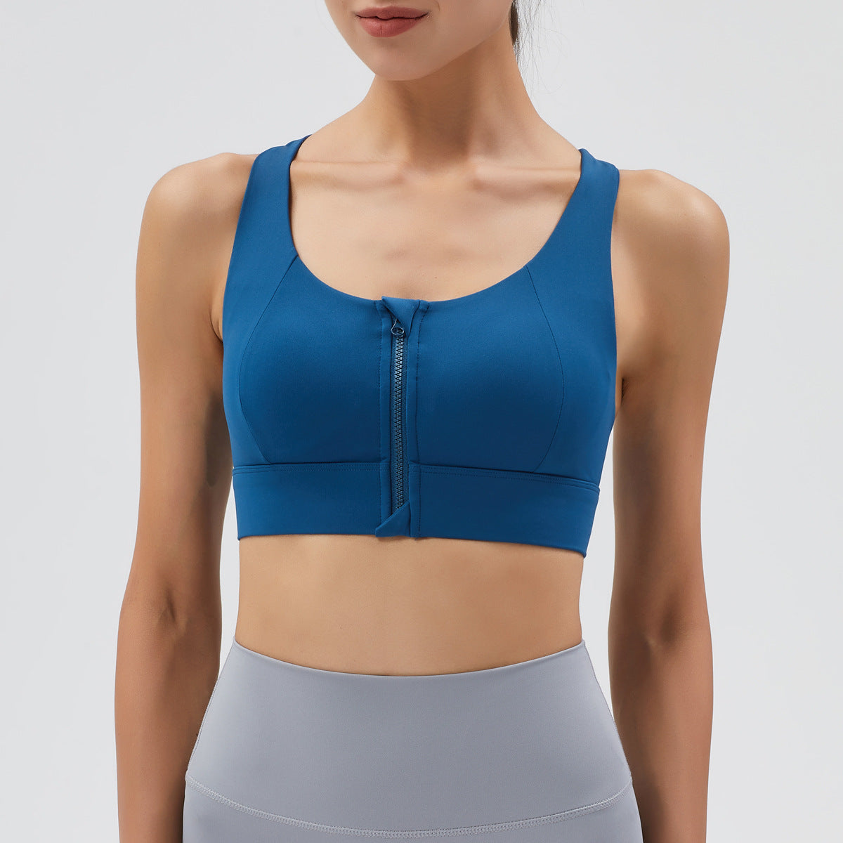 Athena Lulu Gathers Zip Yoga Bra Beauty Back