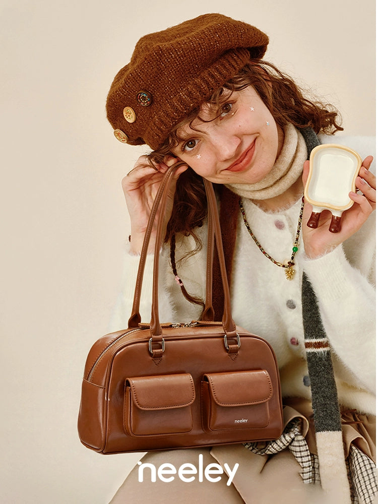 Neeley Soft Cowhide Luxury Boston Bag