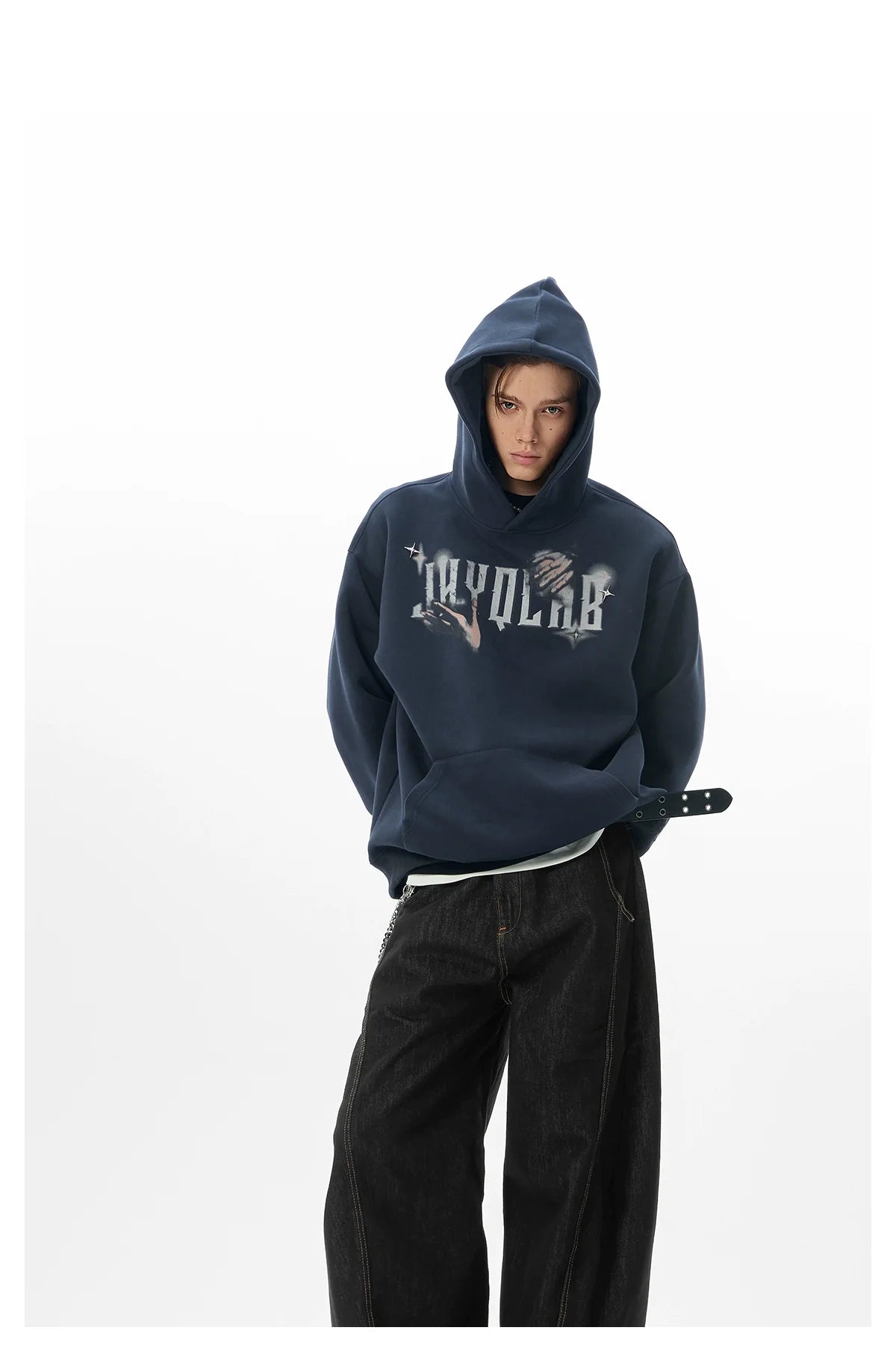 JHYQ Star Bead Gesture Printed Hoodie