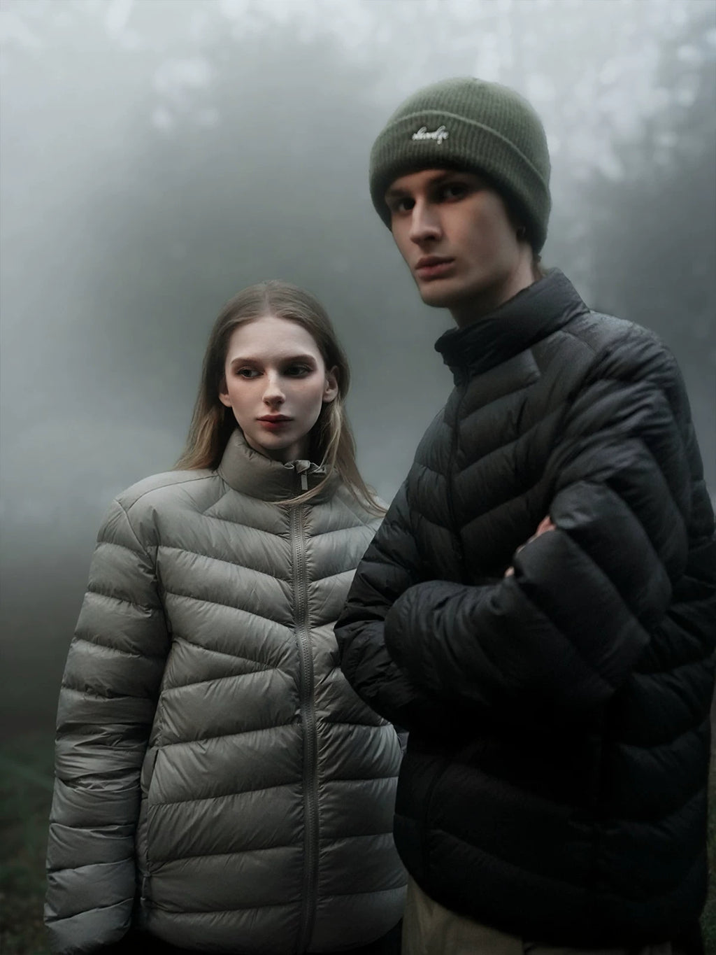 sostine Lightweight Stand Collar White Duck Down Jacket