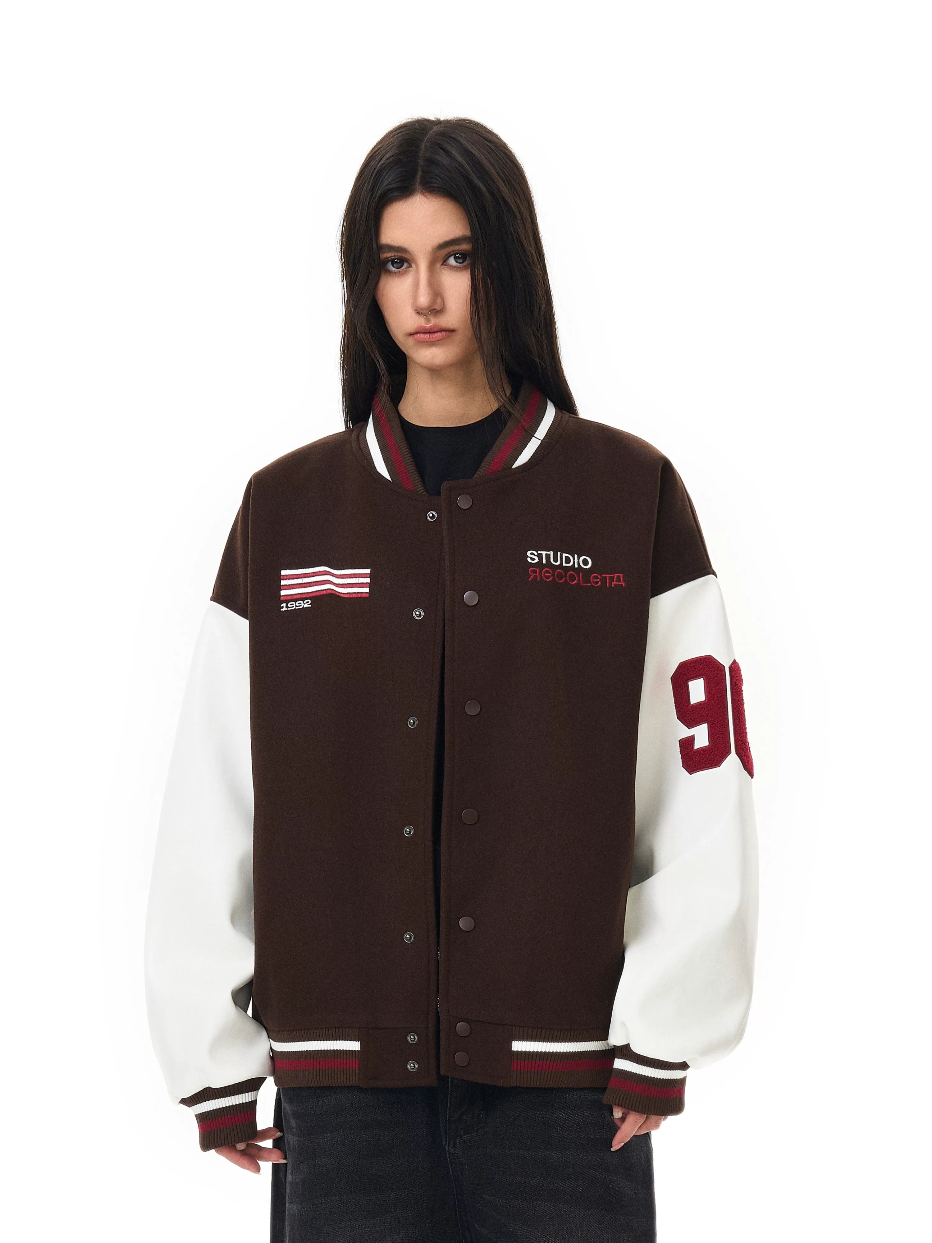 RECOLETA x OKET Towel Embroidered Quilted Baseball Jacket