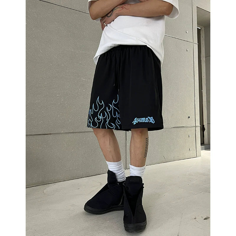 404MOB Flame mesh basketball shorts