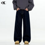 11KN American Retro Straight Washed Jeans for Loose High Street Cleanfit Long Pants