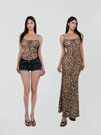 Jim Kennet Leopard Slim Fit Stretch Suspender Dress