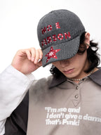 PEOPLESTYLE Star Embroidered Woolen Peaked Cap