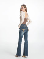 ABMY® Distressed Blue Bootcut Jeans