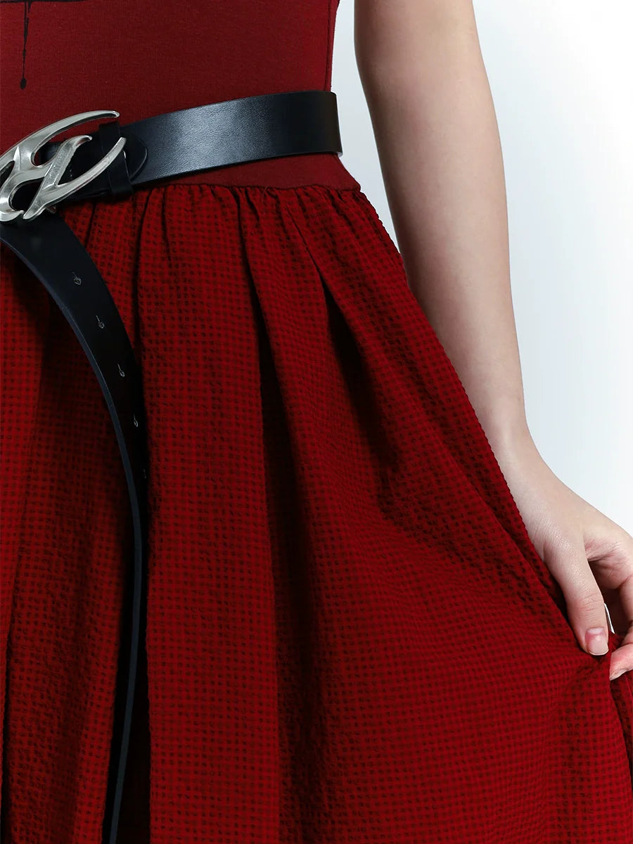 LADYGHOST Vintage Pinched Waist Dress