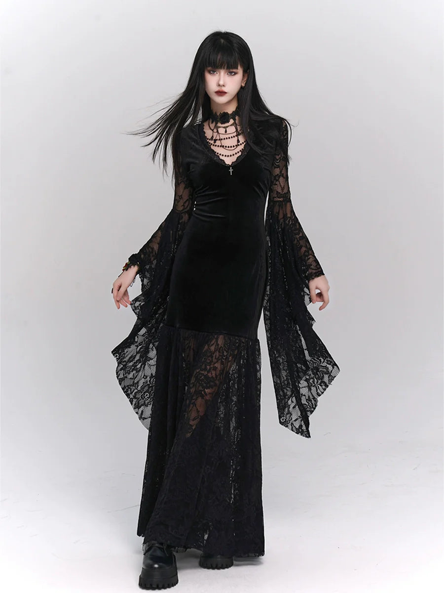 LADYGHOST Vintage Dark Gothic Dress