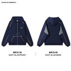 Mr. Jiangnan NewJNXS Constant Warm Leather Contrast Hooded Cardigan Jacket