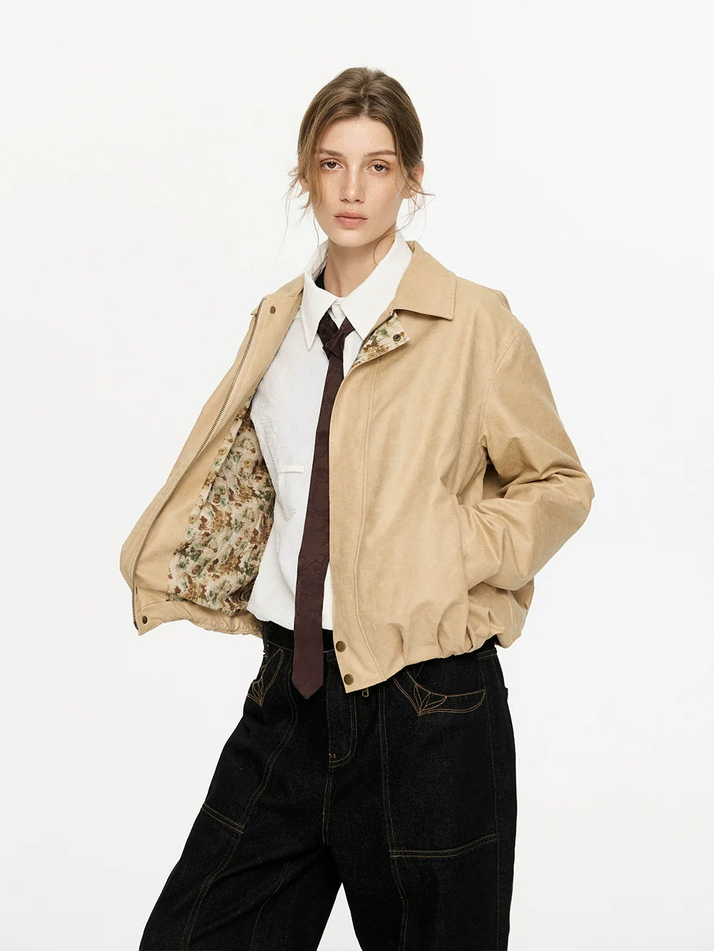 KREATE Contrasting Vintage Suede Jacket