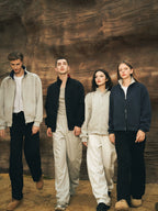 sostine Contrast Cardigan Double Zipper Jacket