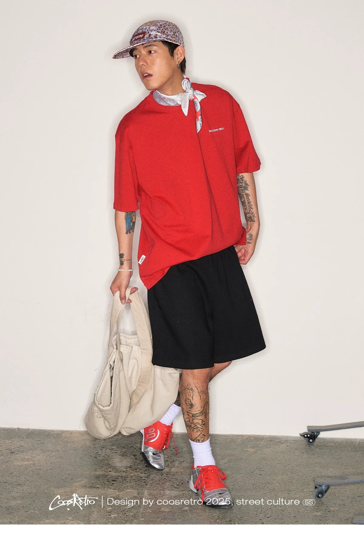 CoosRetro Casual Embroidered LOGO Shorts