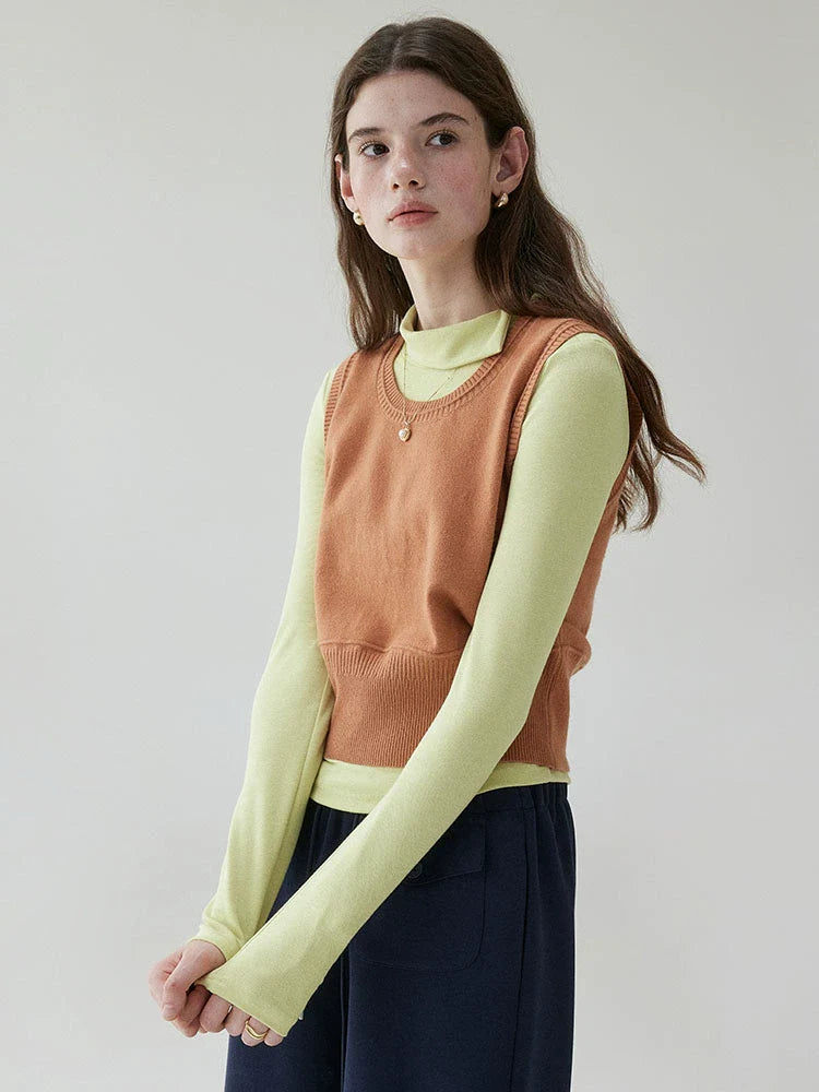 VOOE Waist Sleeveless Knitted Vest