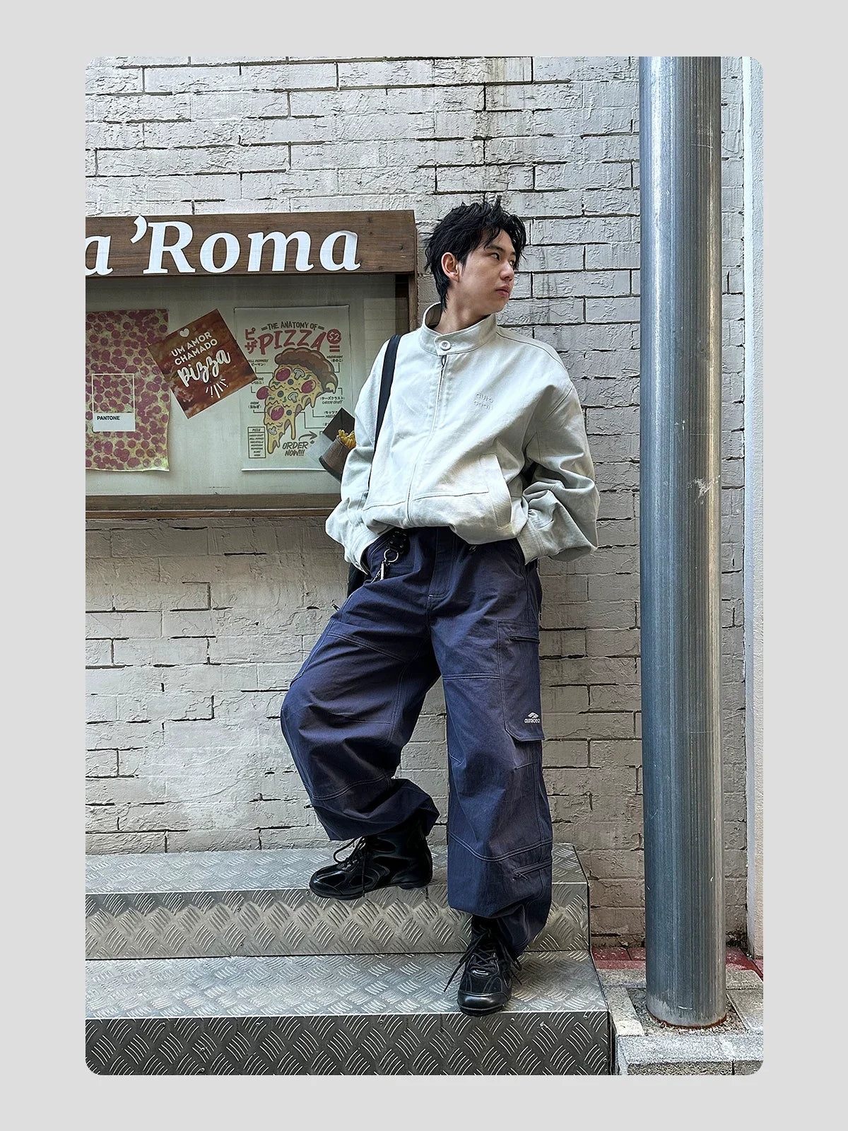 HANQIAORJI Splicing High-top Black Boxing Boots