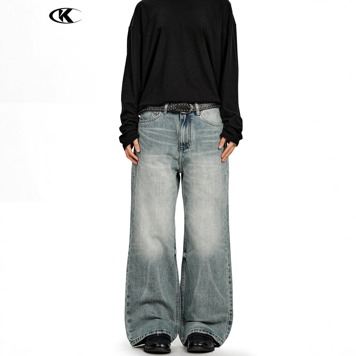 11KN Loose Wide Leg Casual Skinny Jeans
