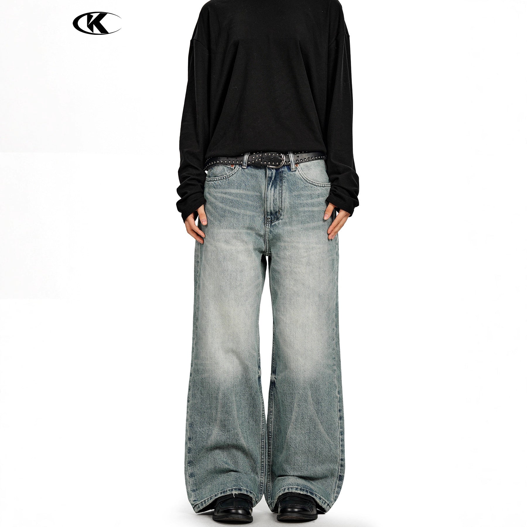 11KN Loose Wide Leg Casual Skinny Jeans