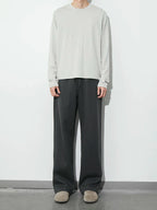 PLUS NO LOGO Thermal Micro-straight Fleece Casual Pants