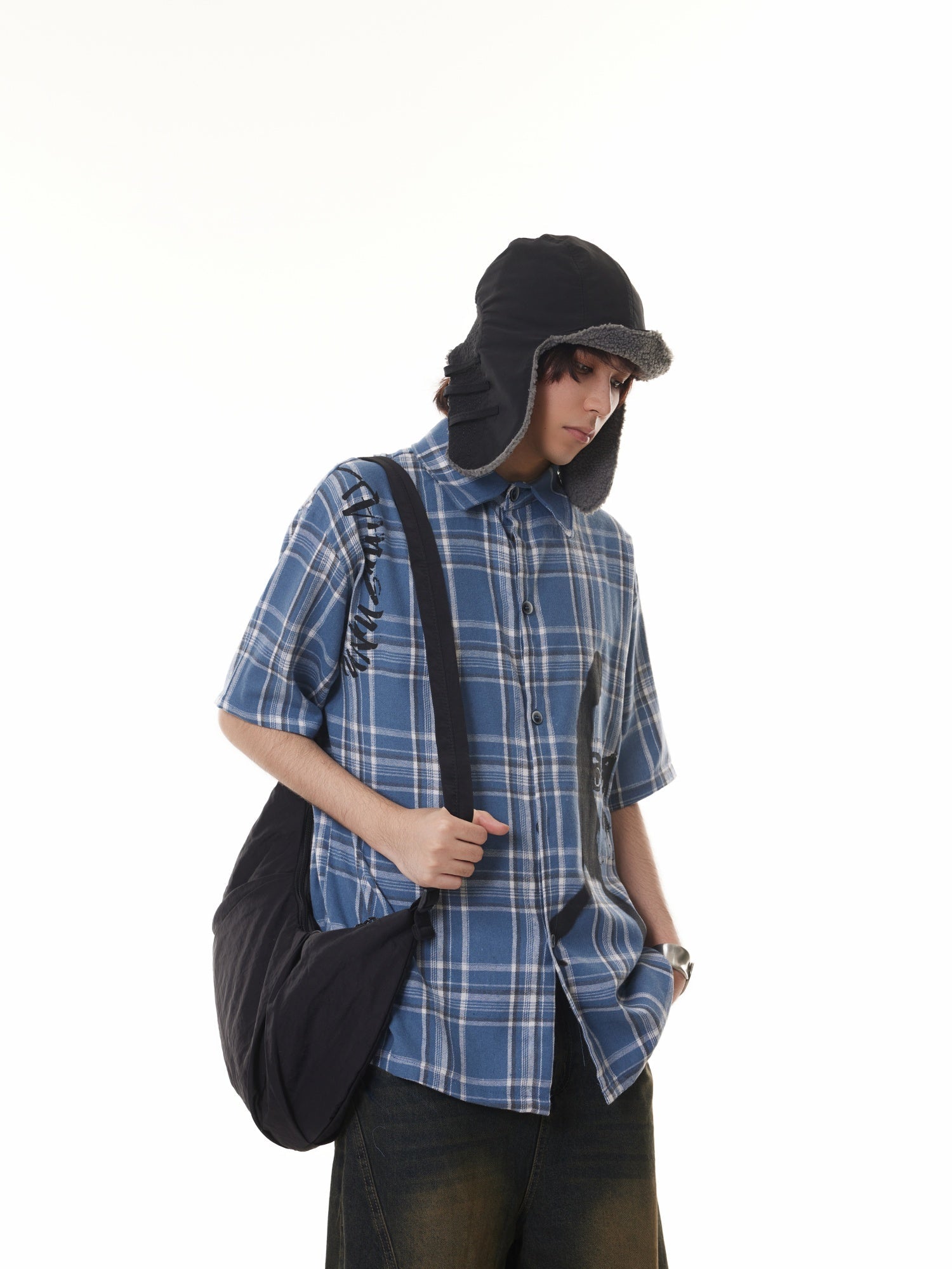 BTSG Vintage Cityboy Plaid Short Sleeve Shirt