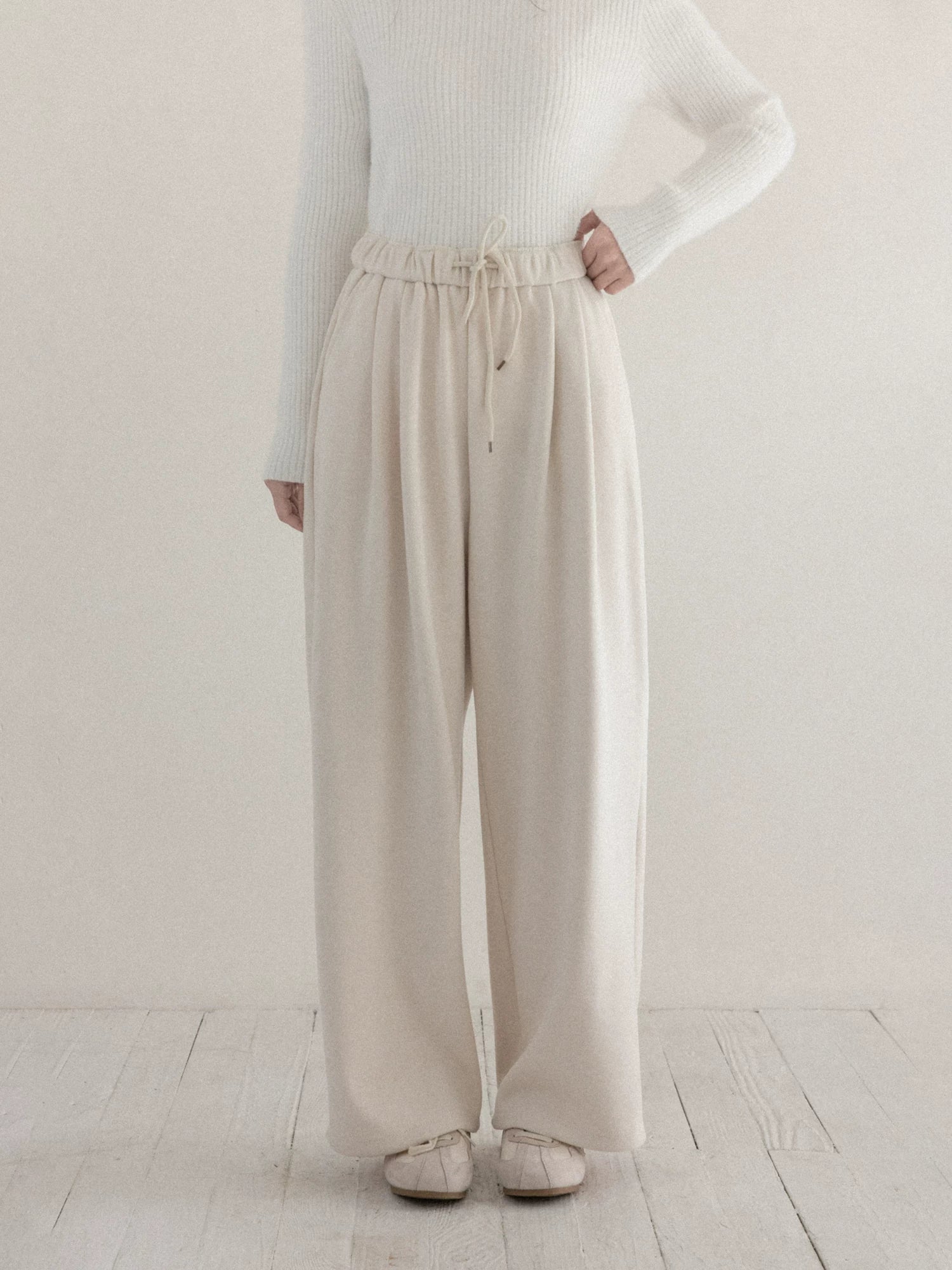 cantonstory Solid Color Drape Sweatpants