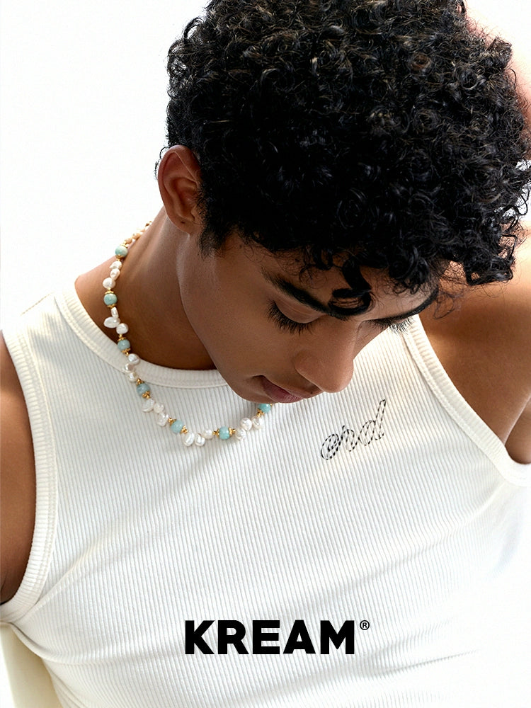 KREAM Amazonite Pearl Clavicle Necklace