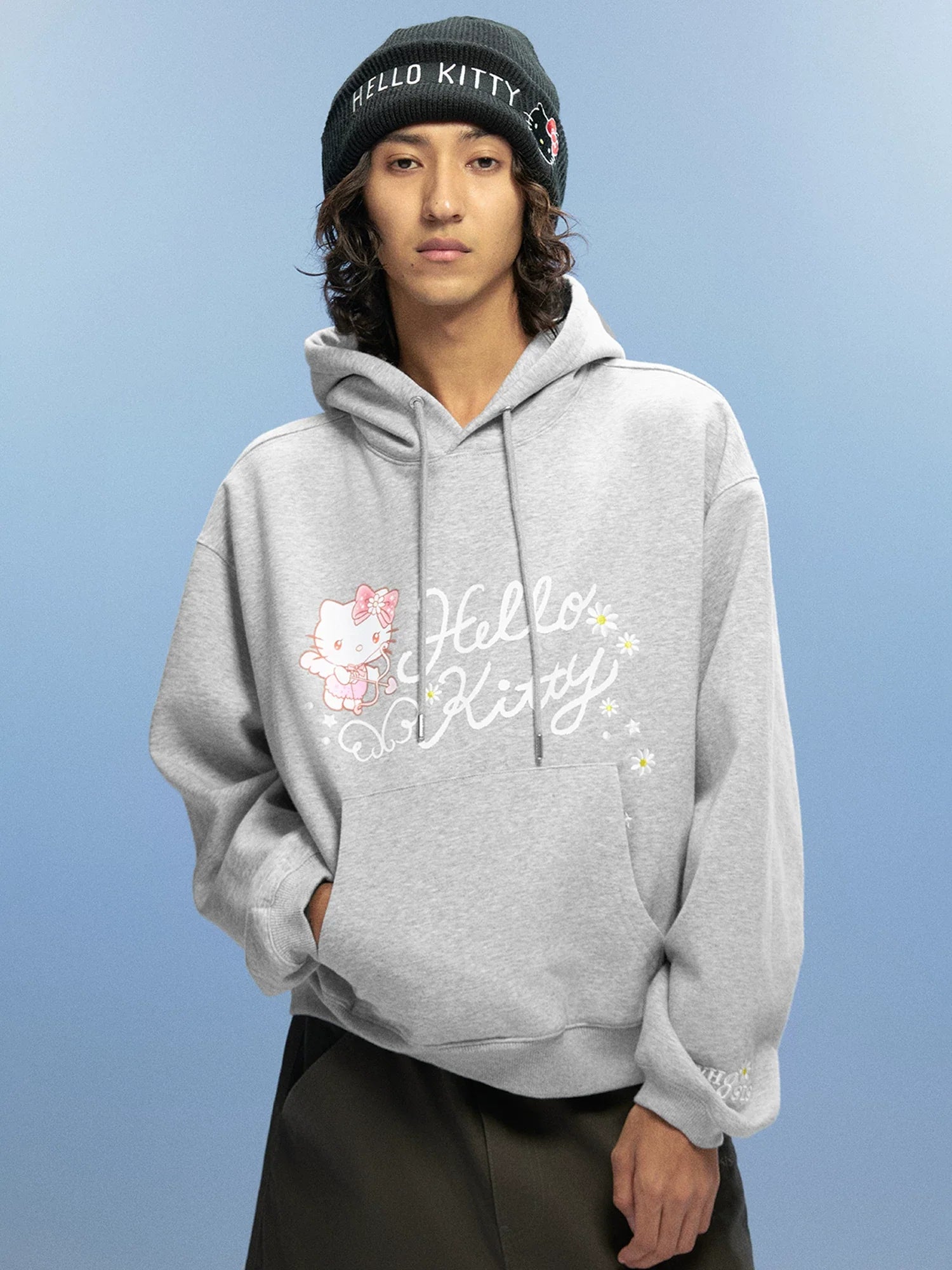 WHOOSIS Angel Embroidered Hooded Sweater