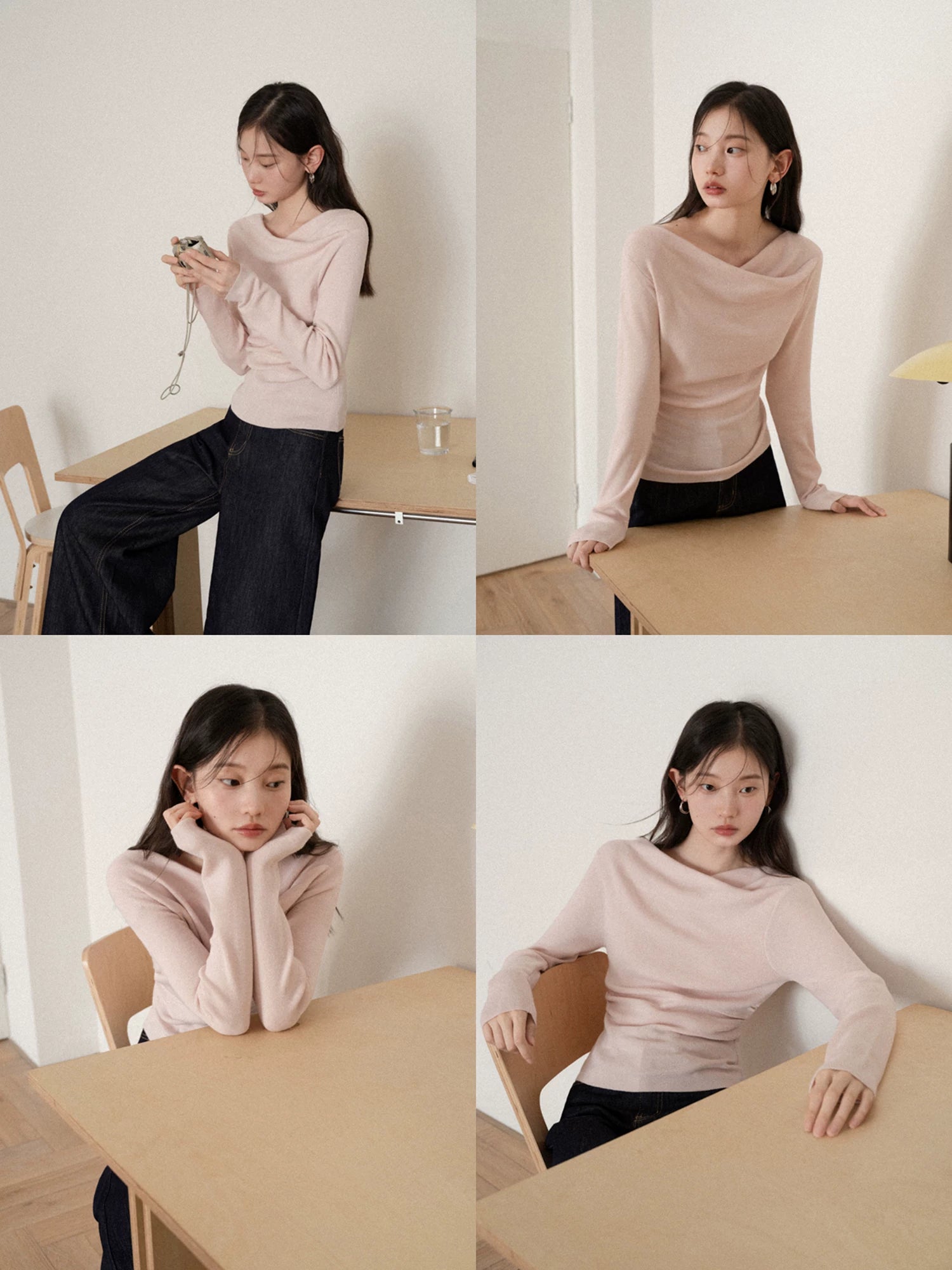 cantonstory French Pink Sweet Wool Sweater