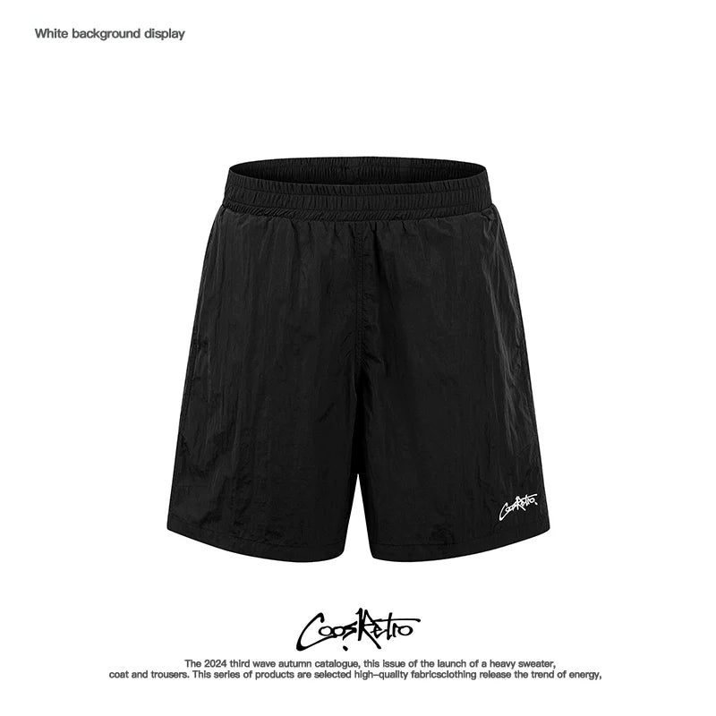 CoosRetro Embroidered Casual Loose Shorts